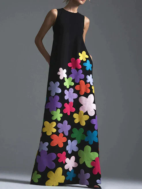 Jenny - Élégante robe florale à encolure ronde