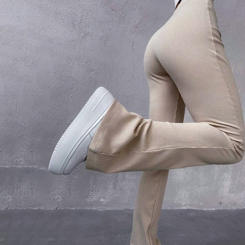 Pantalon élégant en flanelle pour femmes