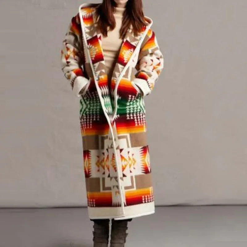 Long manteau de style ethnique