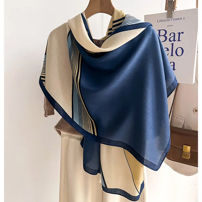 Echarpe d'hiver chic - Echarpe de luxe en laine et coton pour femmes