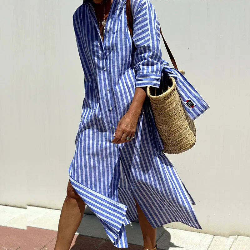 Anna|Robe chemise à rayures