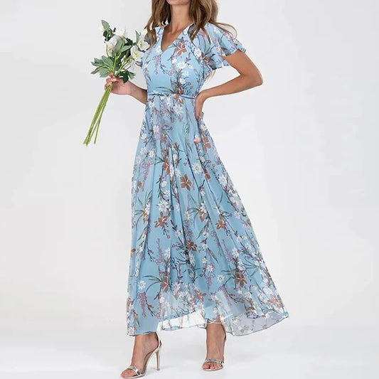 Victoria - Longue robe d'été à motif floral