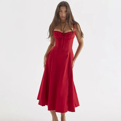 Gretchen - Robe midi avec laçage et corset