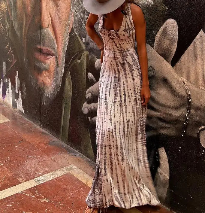 Benilda -Mode bohème sexy sans manches avec dos ouvert