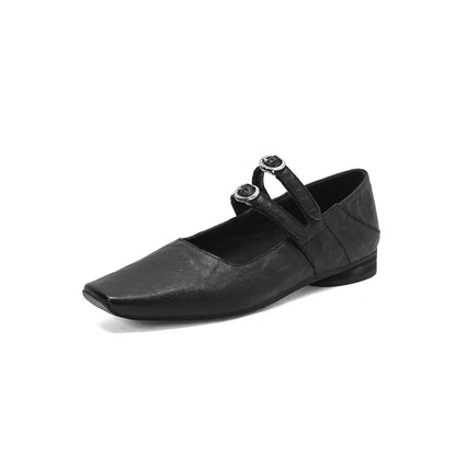 Chaussures classiques à bout carré avec double bride