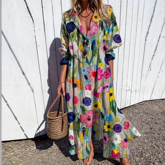 Robe à chemise fleurie