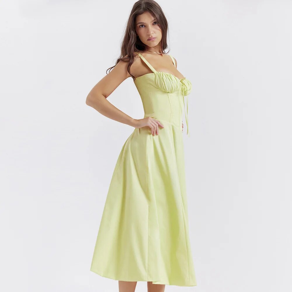 Gretchen - Robe midi avec laçage et corset