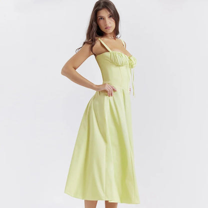 Gretchen - Robe midi avec laçage et corset