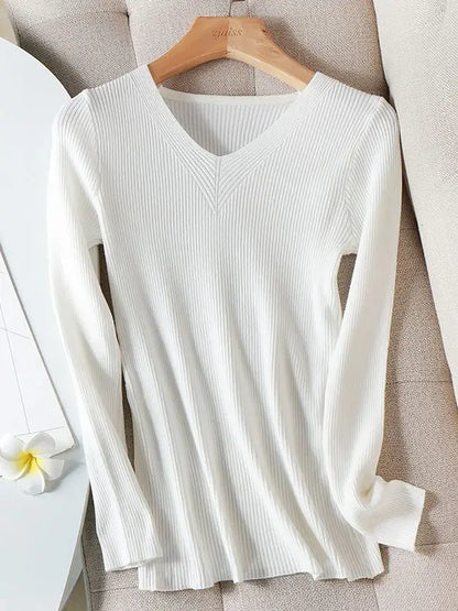 Odila- Sweat automne hiver chic avec col en V