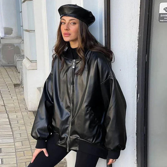Scarlett - veste en cuir ample pour moteur