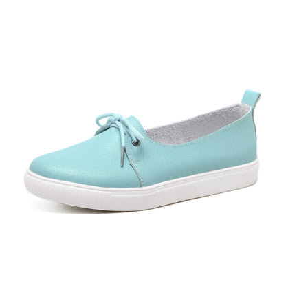 Chaussures plates en cuir fendu pour femmes