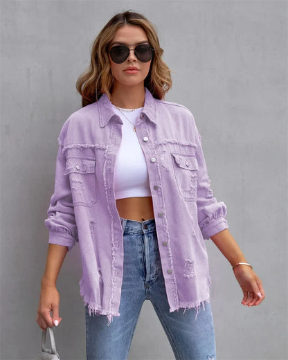 Daisy - veste en jean surdimensionnée décontractée