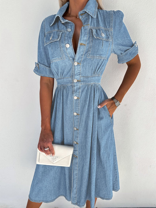 Aliza - Robe en denim professionnelle