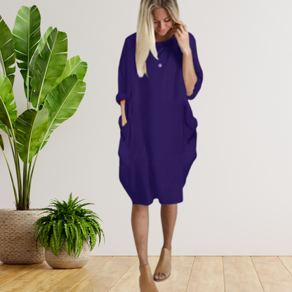 Tifanny - Robe à poches amples et manches longues