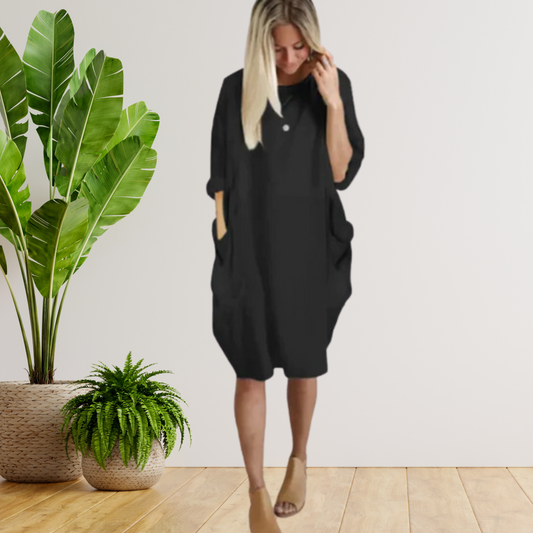 Tifanny - Robe à poches amples et manches longues