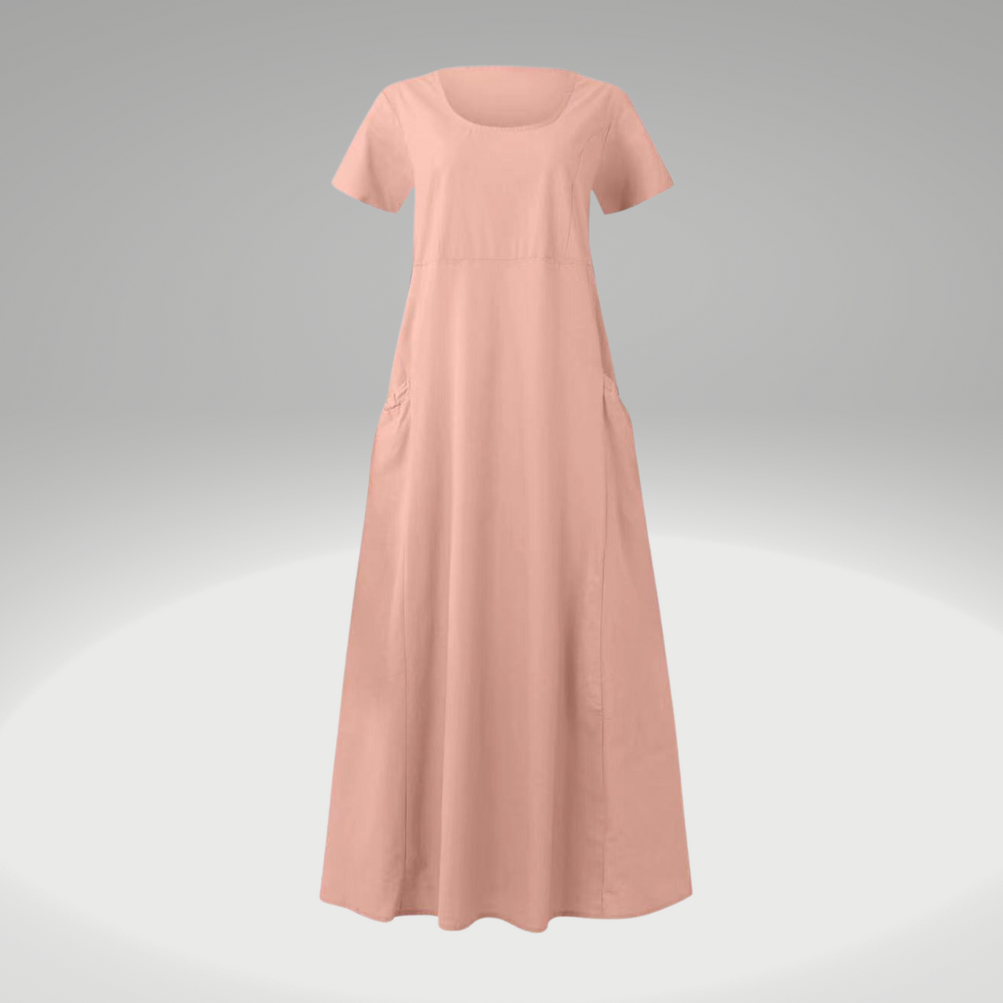 Levy - Robe unie avec des poches amples, en coton et en lin