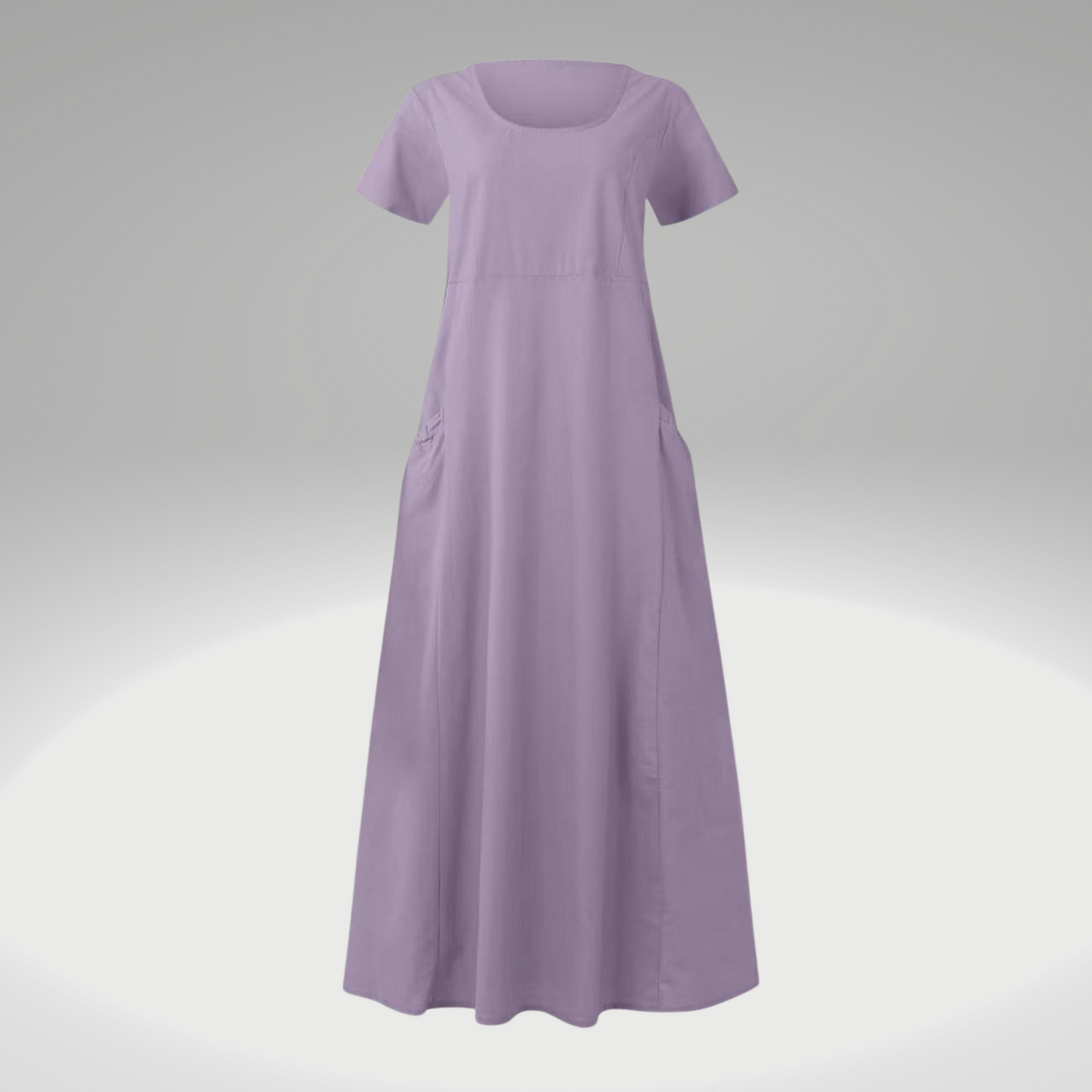 Levy - Robe unie avec des poches amples, en coton et en lin