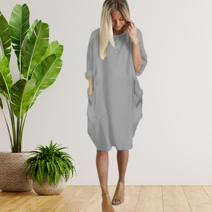 Tifanny - Robe à poches amples et manches longues