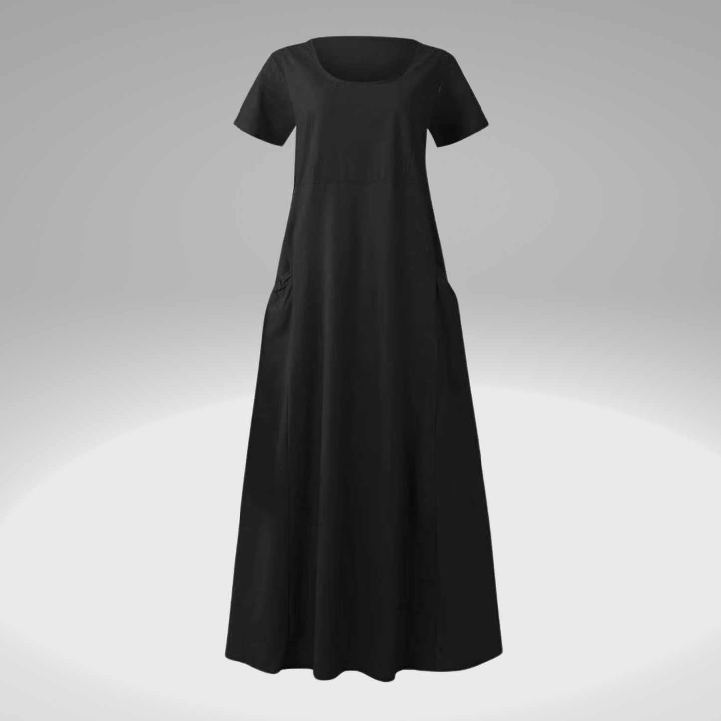 Levy - Robe unie avec des poches amples, en coton et en lin