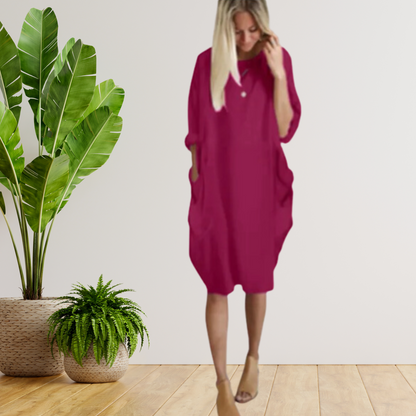Tifanny - Robe à poches amples et manches longues