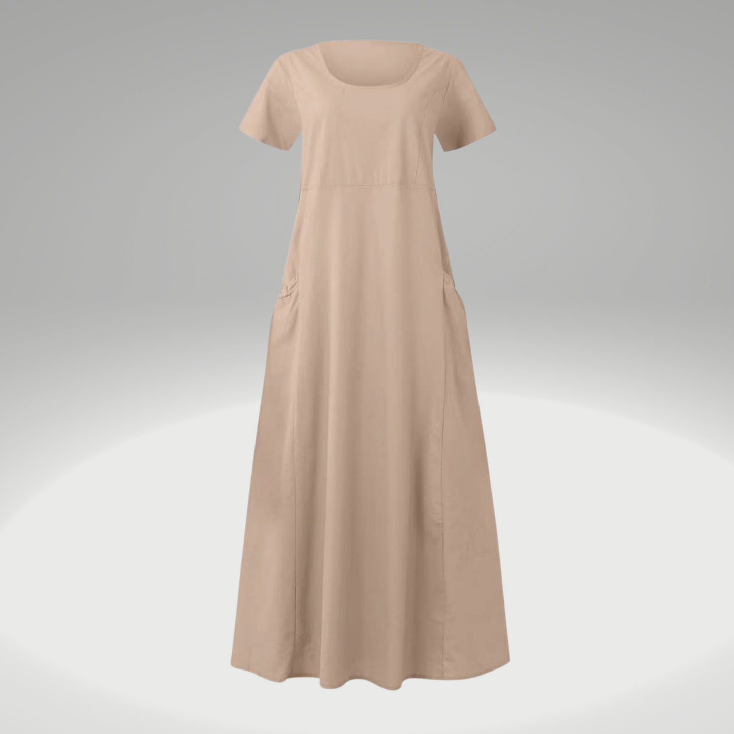 Levy - Robe unie avec des poches amples, en coton et en lin
