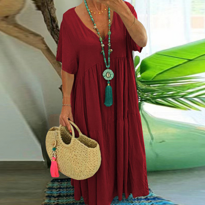 Gertrude - Robe longue à décolleté en V