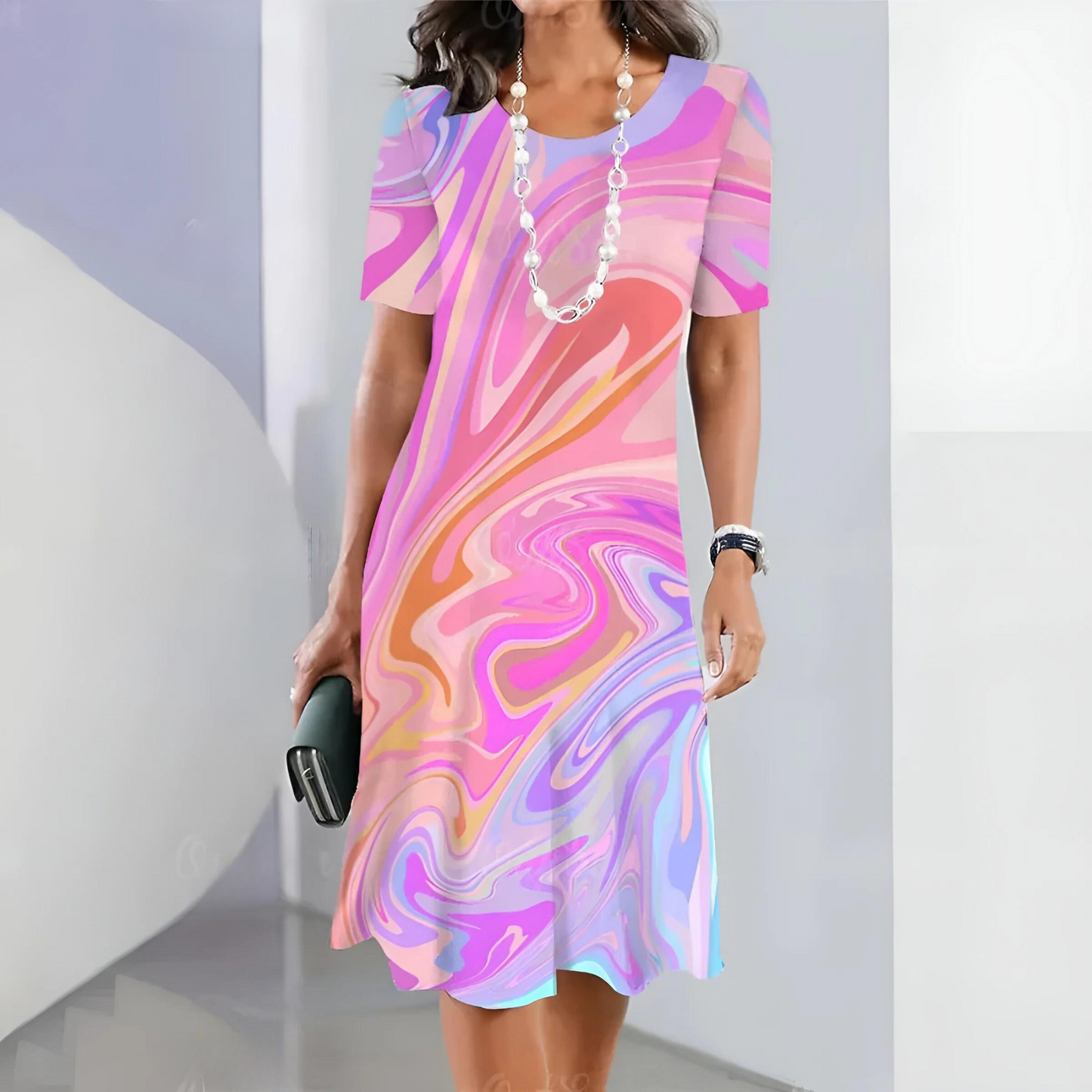 Beverly - Superbe robe avec motif en marbre