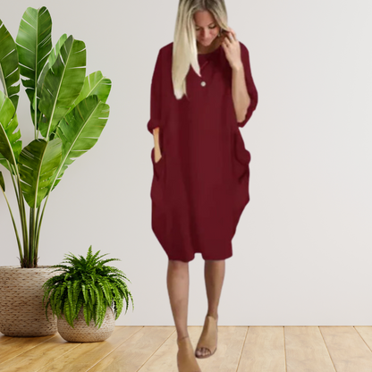 Tifanny - Robe à poches amples et manches longues