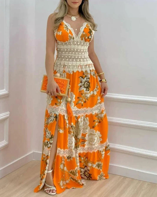 Elizabeth - Élégante robe longue en dentelle
