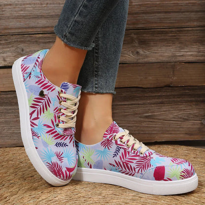 Chaussures décontractées à imprimé hibiscus hawaïen