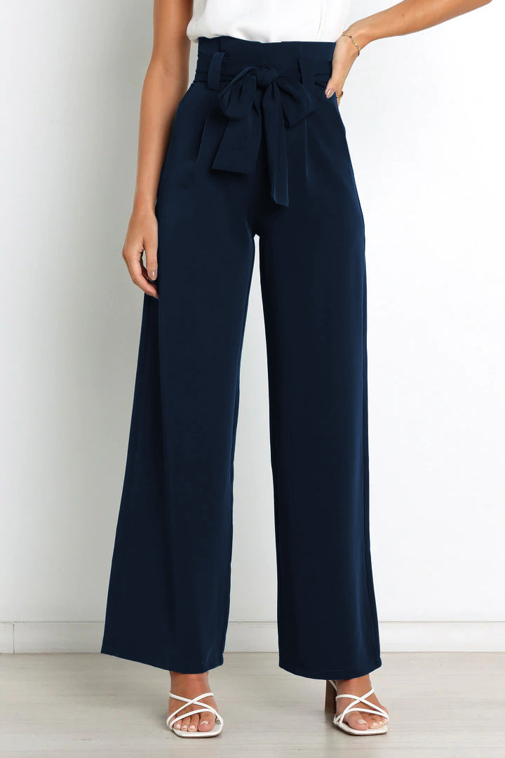 Natalie - Pantalon Stylé avec Ceinture à Nouer pour Femmes