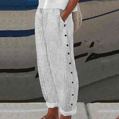 Pantalon d'été confortable avec motif à rayures
