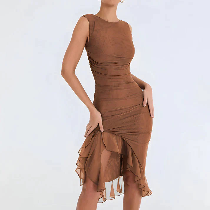 Fenna - Robe bodycon élégante à volants
