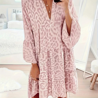 Salem - Robe Boho à imprimé léopard pour femmes, grande taille
