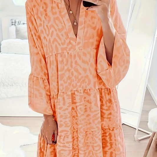 Salem - Robe Boho à imprimé léopard pour femmes, grande taille