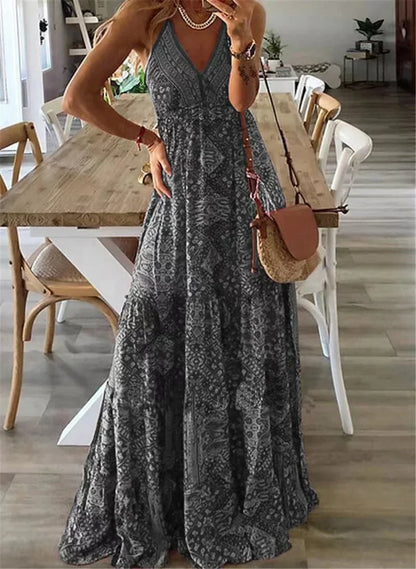 Harriet - Robe longue à imprimé boho