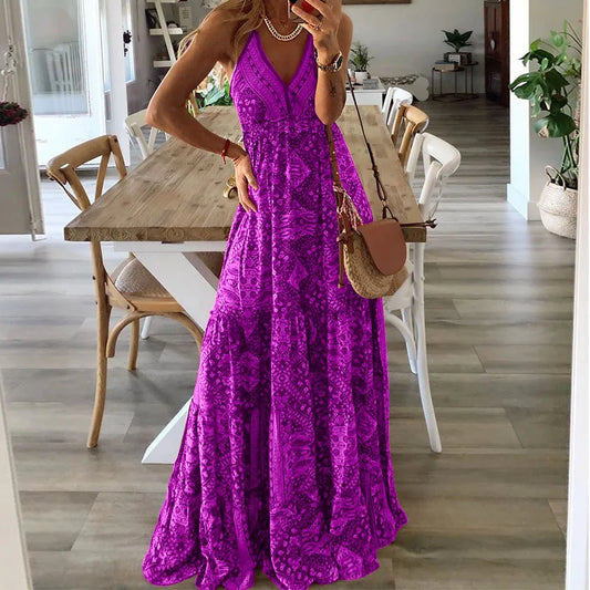 Harriet - Robe longue à imprimé boho