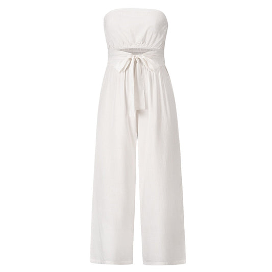 Combinaison sans bretelles à jambes larges | Summer 2024 Chic Romper | Sexy Slim Fit