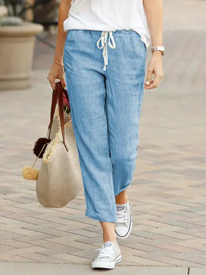 pantalon avec cordon en coton