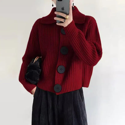 Holly - Veste en tricot élégante avec fermeture à bouton