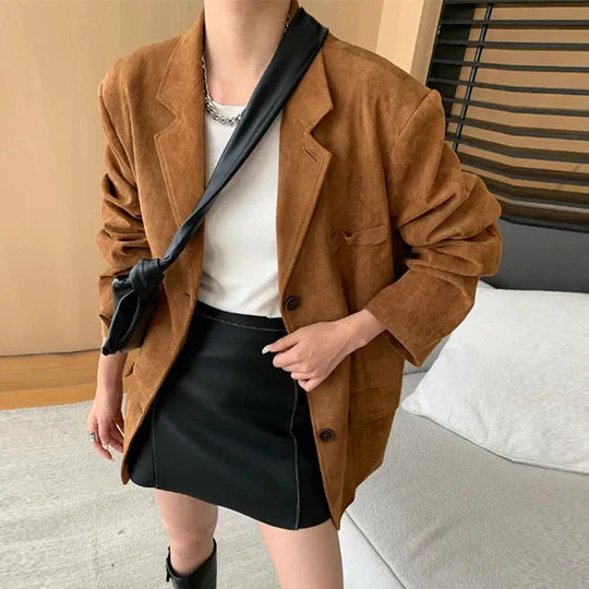 Tanja - veste femme marron rétro