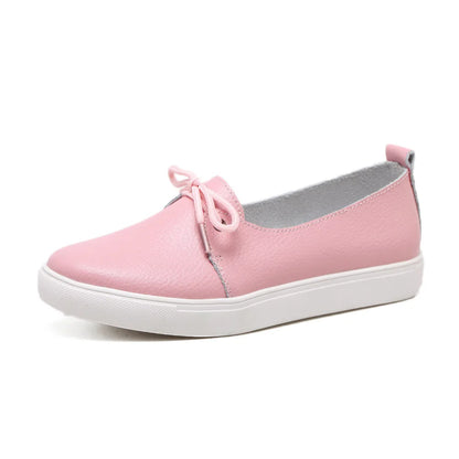 Chaussures plates en cuir fendu pour femmes