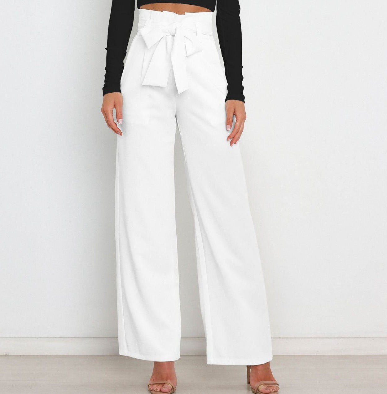 Natalie - Pantalon Stylé avec Ceinture à Nouer pour Femmes