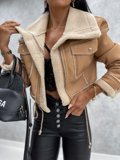 Yaiza - veste courte en fausse fourrure pour l'hiver