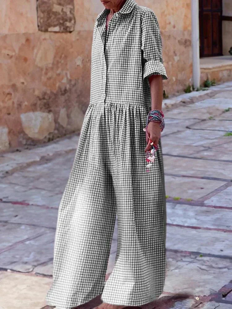 Kitty - Combinaison à Carreaux Stylée pour Femmes