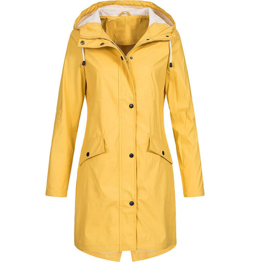 Veste imperméable jaune à capuche pour femmes | Parfaite pour les activités de plein air