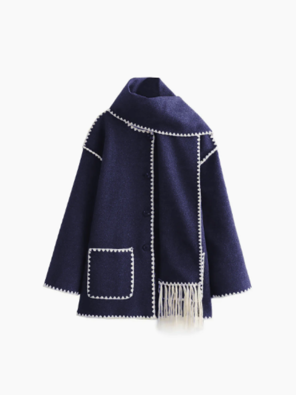 Natasha - manteau chaud avec écharpe à pompons