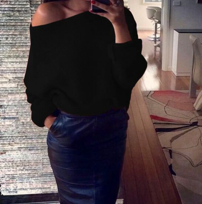 Mirka - pull élégant à épaules nues pour femme