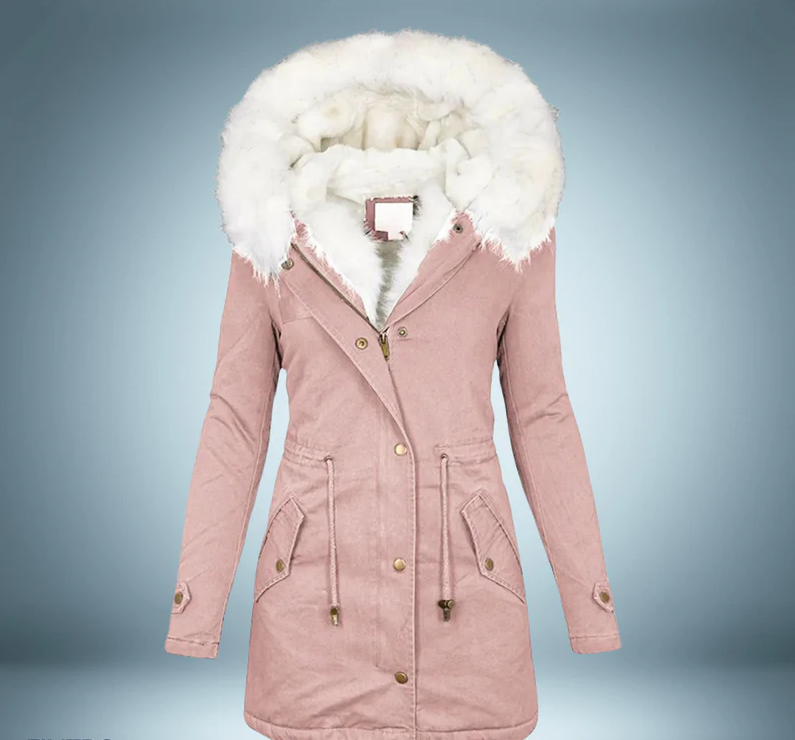 Exclusif parka avec col de fourrure en noir