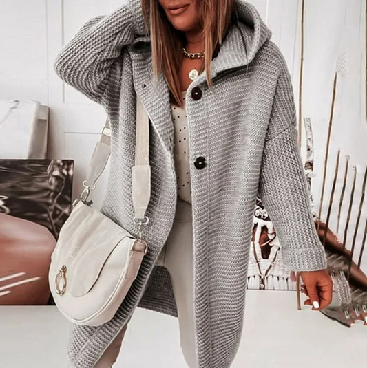 Yelena - Veste en tricot à manches longues avec capuche